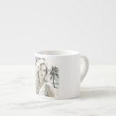 白黒エレガントの女の子 エスプレッソカップ (正面右)