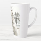 白黒エレガントの女の子 カフェラテマグ (右)