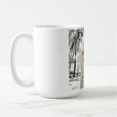 白黒エレガントの女の子 コーヒーマグカップ (左)