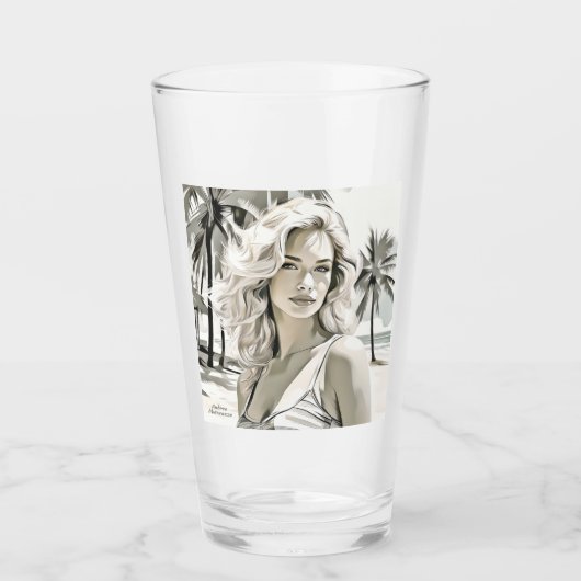 白黒エレガントの女の子 タンブラーグラス (正面)