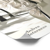 白黒エレガントの女の子 ポスター (角)