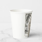 白黒エレガントの女の子 紙コップ (右)