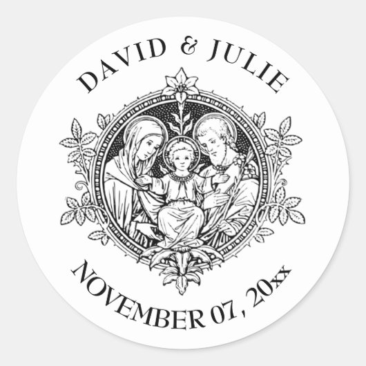 白黒エレガントの宗教家 ラウンドシール (正面)