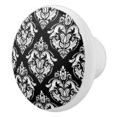 白黒エレガントの幾何ダメパターン セラミックノブ (右)