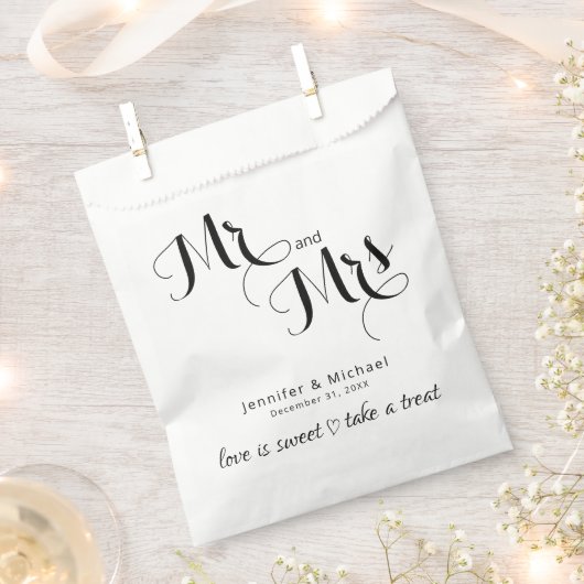 白黒エレガントの愛は甘い フェイバーバッグ (クリップ留めされた状態)