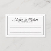 白黒エレガントの結婚アドバイスと願い アドバイスカード (正面)