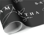 白黒エレガントの署名スクリプト ラッピングペーパー (ロールコーナー)