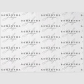 白黒エレガントの署名スクリプト 薄葉紙 (正面)