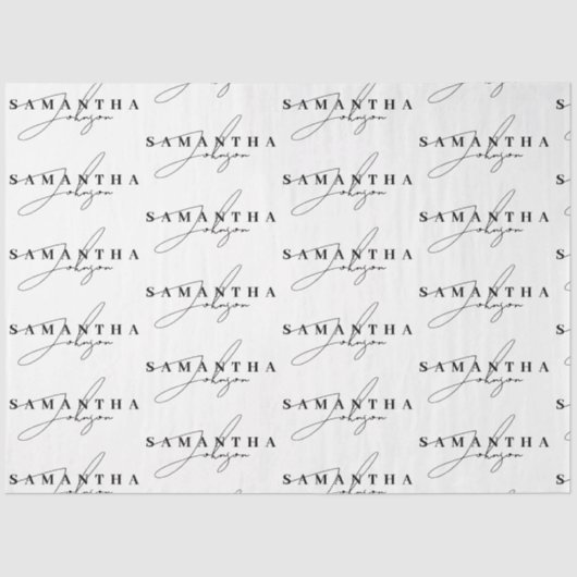 白黒エレガントの署名スクリプト 薄葉紙 (正面)