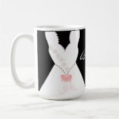 白黒エレガントの花嫁ガウン コーヒーマグカップ (左)