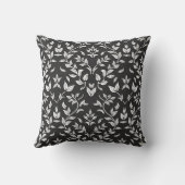 白黒エレガントの花柄 クッション (裏面)