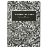 白黒エレガントの葉のビジネスブランド クリップボード (裏面)