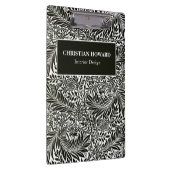 白黒エレガントの葉のビジネスブランド クリップボード (右)