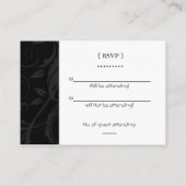 白黒エレガントの返信結婚カード エンクロージャーカード (裏面)