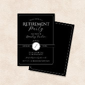 白黒エレガントの退職パーティー 招待状