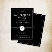 白黒エレガントの退職パーティー 招待状