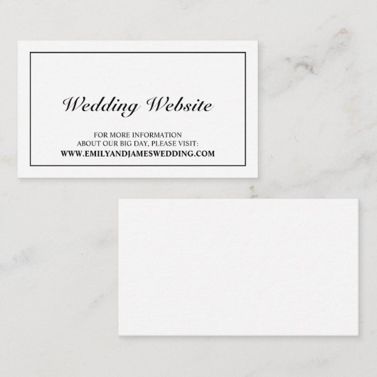 白黒エレガントのWebサ結婚イト エンクロージャーカード (正面/裏面)