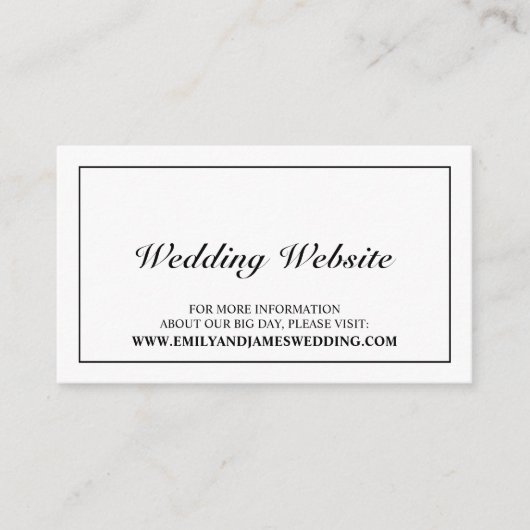 白黒エレガントのWebサ結婚イト エンクロージャーカード (正面)