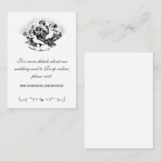 白黒エレガントのWebサ結婚イト エンクロージャーカード (正面/裏面)