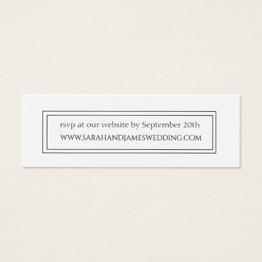 白黒エレガントのWebサ結婚イト・ミニ・カード (正面)