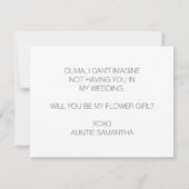 白黒エレガントは私の花の女の子 招待状 (裏面)