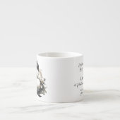 白黒エレガントアイボリーのクリスマス装飾 エスプレッソカップ (正面)