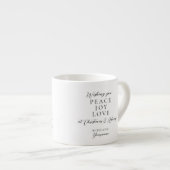 白黒エレガントアイボリーのクリスマス装飾 エスプレッソカップ (正面右)