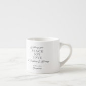 白黒エレガントアイボリーのクリスマス装飾 エスプレッソカップ (右)