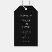 白黒エレガントアイボリーのクリスマス装飾 ギフトタグ (裏面)