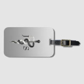 白黒エレガントアスクレピウスクラスノーブル医療 ラゲッジタグ (正面横)