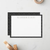 白黒エレガントアールデコパーソナライズされた ノートカード (正面/裏面インサイチュ)