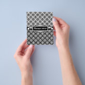 白黒エレガントアールデコフローラダマスク チラシ (手)