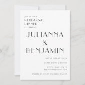 白黒エレガントアールデコリハーサルディナー 招待状 (正面)