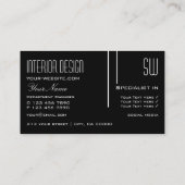 白黒エレガントイニシャルプロフェッショナル 名刺 (裏面)