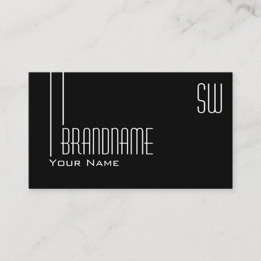 白黒エレガントイニシャルプロフェッショナル 名刺 (正面)