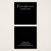 白黒エレガントイヤリング表示カード (正面&裏面)