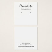 白黒エレガントイヤリング表示カード (正面&裏面)