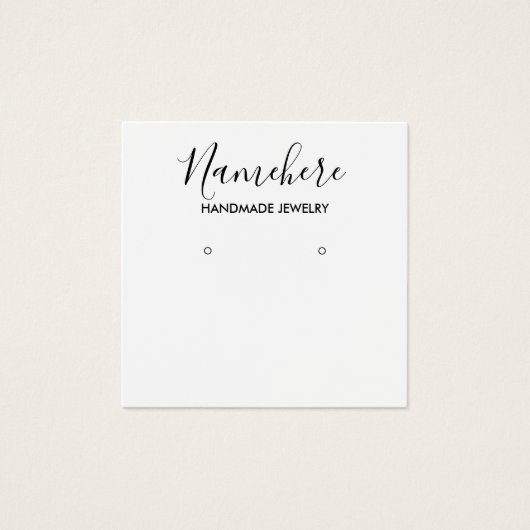 白黒エレガントイヤリング表示カード (正面)