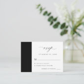 白黒エレガントウェディングシンプルRSVP エンクロージャーカード (スタンド正面)