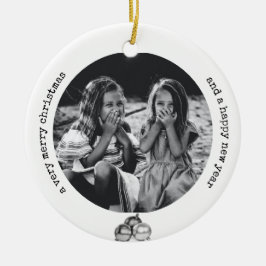 白黒エレガントオリジナルアートフォトクリスマス セラミックオーナメント