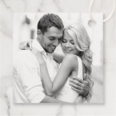 白黒エレガントカスタムウェディングモノグラム フェイバータグ (裏面)