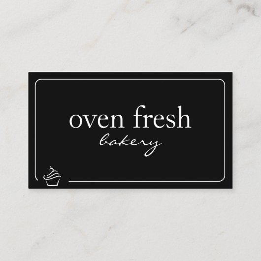 白黒エレガントカップケーキベーカリー 名刺 (裏面)