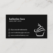 白黒エレガントカップケーキベーカリー 名刺 (正面)
