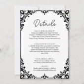 白黒エレガントカップルクラシック結婚の 招待状 (裏面)