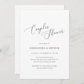 白黒エレガントカップルシンプルシャワー 招待状 (正面/裏面)