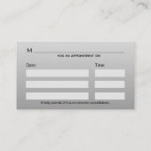 白黒エレガントカドゥセウスクラスノーブル医療 予約カード (裏面)