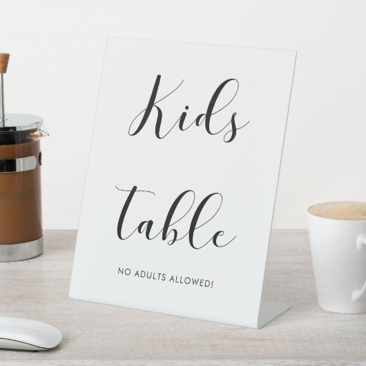 白黒エレガントキッズテーブル 台座サイン (インサイチュ)