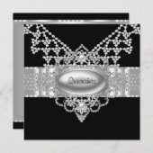 白黒エレガントキンセアニェラ招待状 招待状 (正面/裏面)