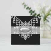 白黒エレガントキンセアニェラ招待状 招待状 (スタンド正面)