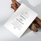 白黒エレガントクラシックフォーマル結婚の 招待状